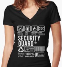 Funny Security Guard Shirt - Multytasking Security Guard Women's Fitted V-Neck T-Shirt