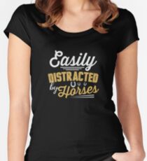 Easily Distracted By Horses Women's Fitted Scoop T-Shirt