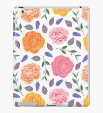 Vinilo o funda para iPad La acuarela anaranjada rosada moderna se va floral