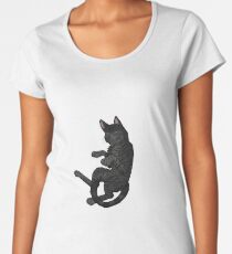 Schwarzes Tabby Shorthair Frauen Premium T-Shirts