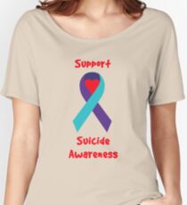 Support Suicide Awareness - Ribbon Women's Relaxed Fit T-Shirt
