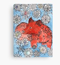 Bear in a snowstorm Canvas Print