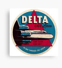 Vintage Delta Airlines USA Canvas Print
