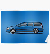 Sonic Blue Volvo V70 R P2 Poster