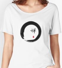 "Zen" calligraphy & Enso circle of enlightenment Women's Relaxed Fit T-Shirt