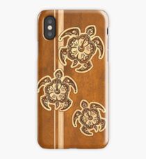 Uhane Honu Faux Wood Hawaiian Turtle iPhone Case