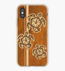 Uhane Honu Faux Wood Hawaiian Turtle iPhone Case
