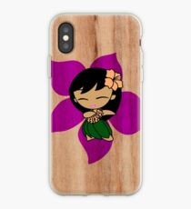 Aloha Honeys Hawaiian Hibiscus Hula Girl - Violet iPhone Case