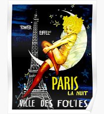 "PARIS" Vintage Follies Travel Print Poster