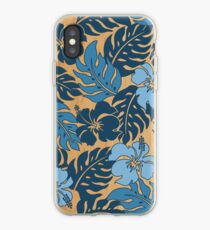 Huakini Bay Hawaiian Hibiscus Vintage Floral - Denim Blues iPhone Case