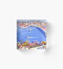 Across the blue Acrylic Block