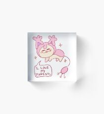 kitty loves his parents Acrylic Block