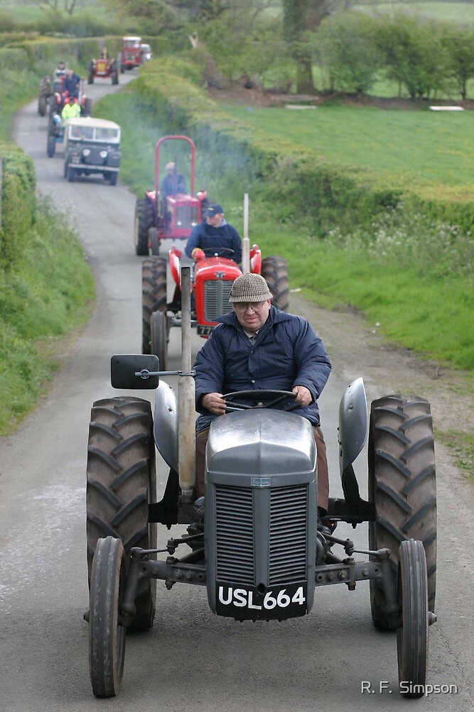 "'Fergie' on a vintage tractor run, West Cumbria" by Richard Simpson Redbubble