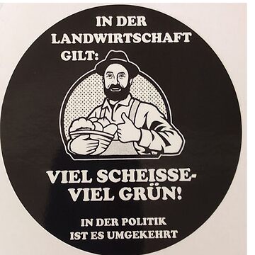 Poster for Sale avec l'œuvre « Landwirtschaft Scheiße Grüne Vinyl-Aufkleber  Sticker für Auto wetterfest 2 » de l'artiste Dylan _43x