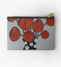 Abstract Poppies in a Black Vase Zipper Pouch