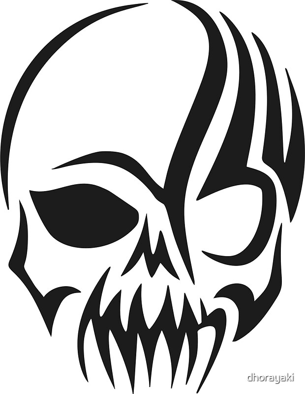 quot tribal skull silhouette quot stickers by dhorayaki redbubble quot tribal skull silhouette quot stickers by dhorayaki redbubble