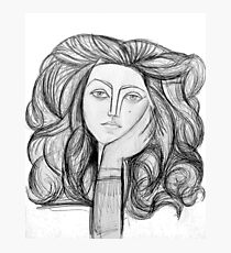FRANCOISE 1946 : Vintage Abstract Charcoal Print Photographic Print