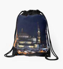 Blue Mosque at Night Drawstring Bag