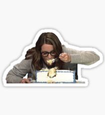 Tina Fey Eating Cake Sticker