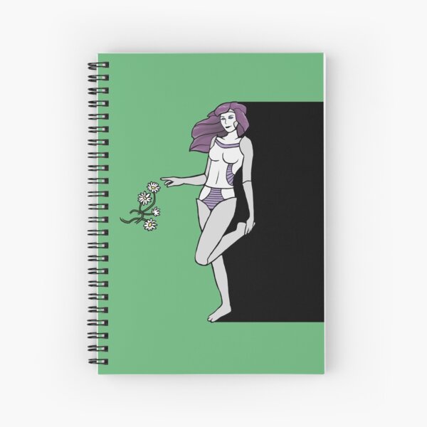 Green Android Woman Spiral Notebook