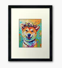 Happy Shiba Framed Print