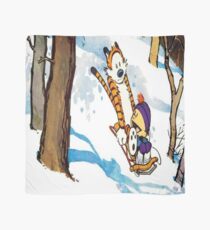 calvin and hobbes happy snow Scarf