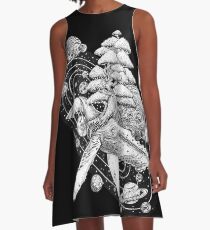 Weltraum-Wal A-Linien Kleid