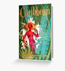 Vintage Caribbean Travel Poster Greeting Card