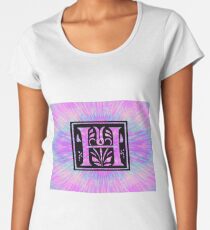 pink initial h letter Women's Premium T-Shirt