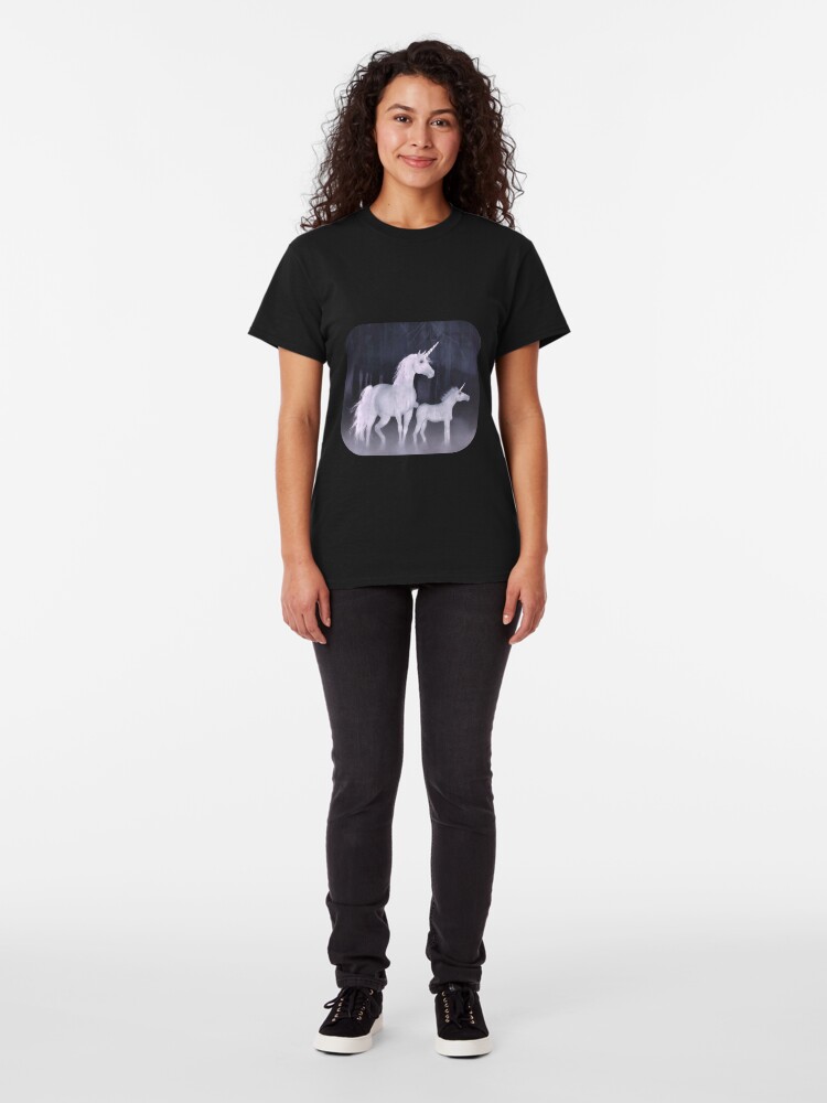 Alternate view of Unicorns in the mist Classic T-Shirt