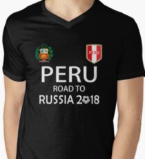 Peru T-shirt Peru Russia Soccer Men's V-Neck T-Shirt