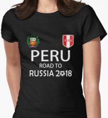 Peru T-shirt Peru Russia Soccer Women's Fitted T-Shirt