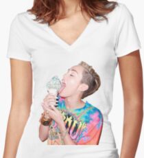Miley Cyrus + Ice Cream Women's Fitted V-Neck T-Shirt