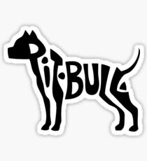Pitbull Text Art Sticker
