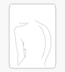 Nude back line drawing illustration - Alex Sticker