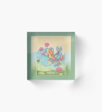 Bright Koi fish family Acrylic Block