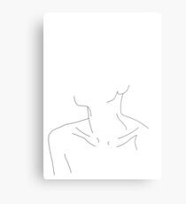 Collar bones line drawing illustration - Ali Metal Print