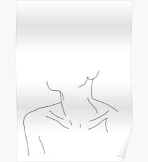 Collar bones line drawing illustration - Ali Poster