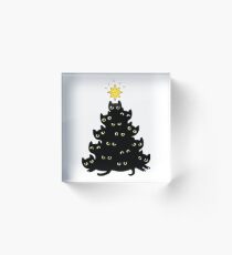 Meowy Christmas Acrylic Block