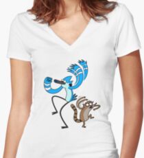 Ooooooh - Funny Regular Cartoon Show Sticker Shirt Tote Pillow Women's Fitted V-Neck T-Shirt