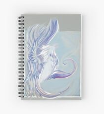 Caladrius, a mythical bird known for taking someone's sickness away then healing itself. Spiral Notebook