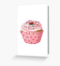 Cute Girly Cupcake Greeting Card