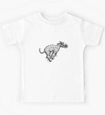 Running Irish Wolfhound Dog Cartoon Kids Tee