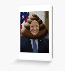 Donald Trump Poop Emoji Kopf Grußkarte