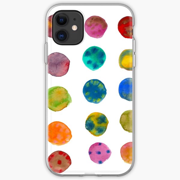 watercolor circles iPhone Soft Case