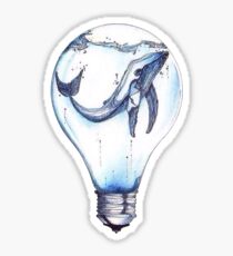 whale in a lightbulb Sticker