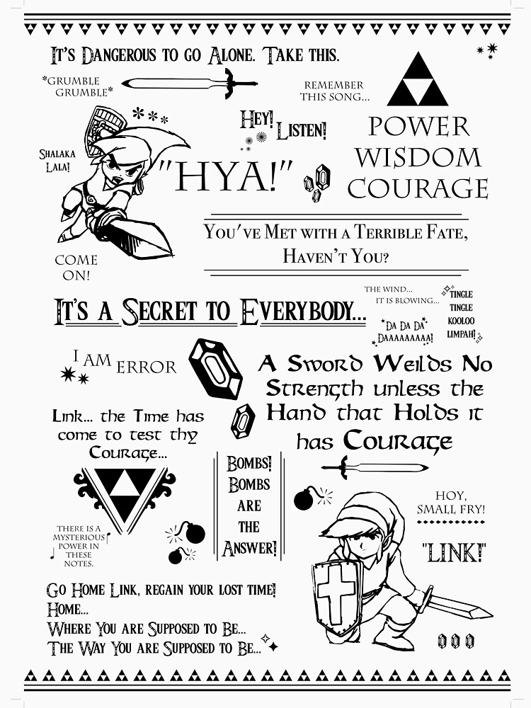 Legend Of Zelda Quotes N Stuff Classic T Shirt By Thechummel