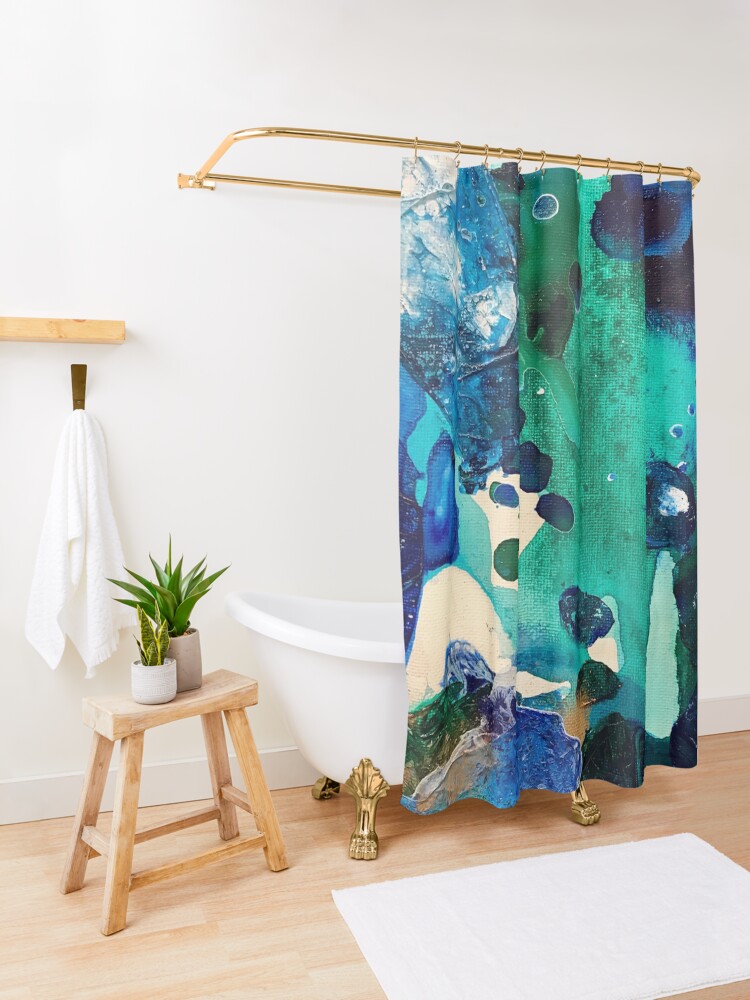 Alternate view of The Wonders of the World, Tiny World Collection Shower Curtain