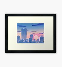 Sailor Moon City Landschaft Gerahmtes Wandbild