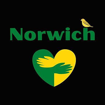 Artwork thumbnail, Norwich Love Heart and Canary - Hoodie by MyriadLifePhoto